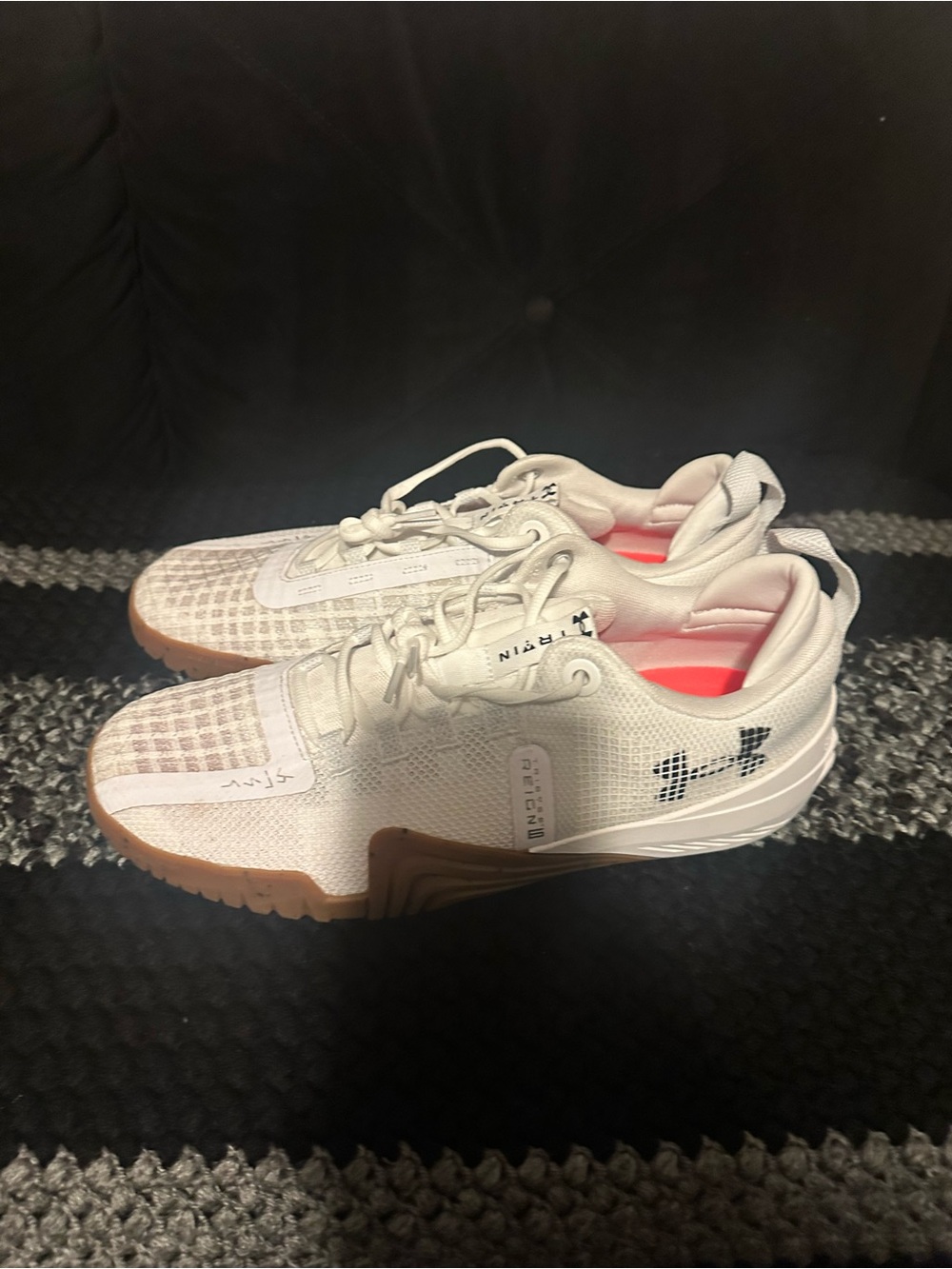 Under Armour White and Gum Workout Sneakers